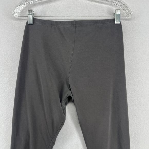 EILEEN FISHER Leggings M Stretch Organic Cotton Jersey Cropped Pull On Gray USA - Picture 4 of 12